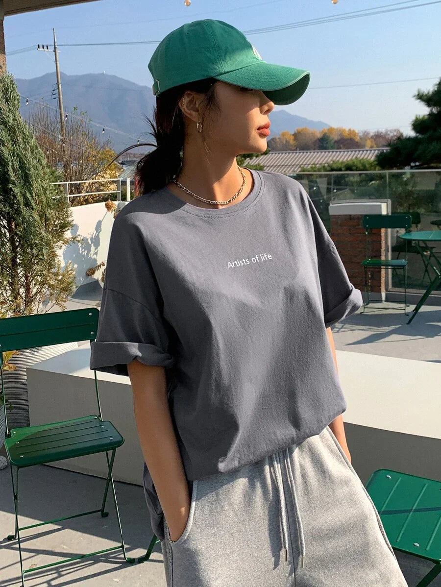 Graphic Drop Shoulder Tee