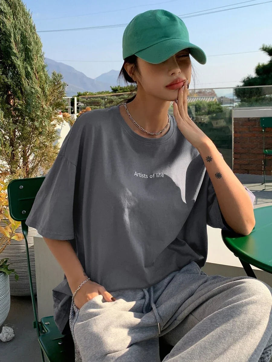 Graphic Drop Shoulder Tee