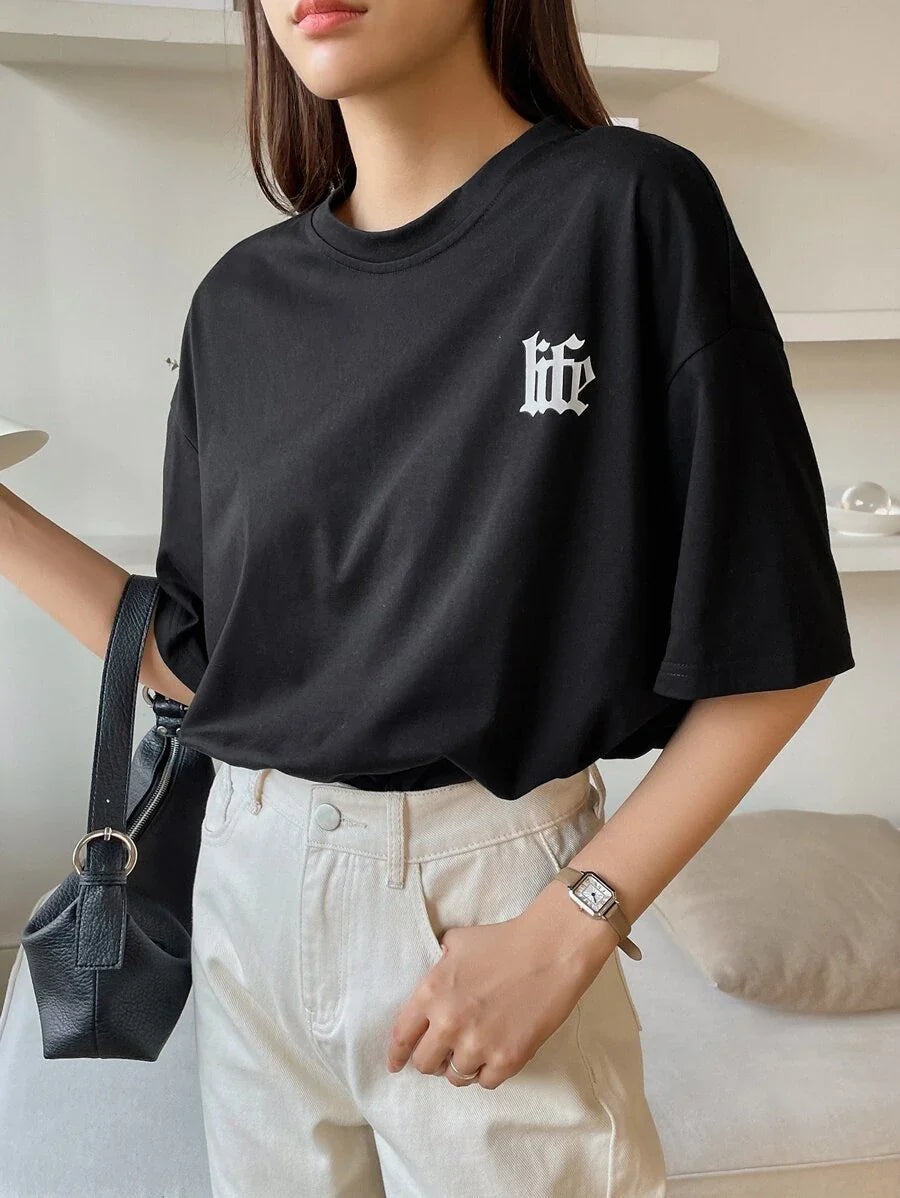 Graphic Drop Shoulder Tee