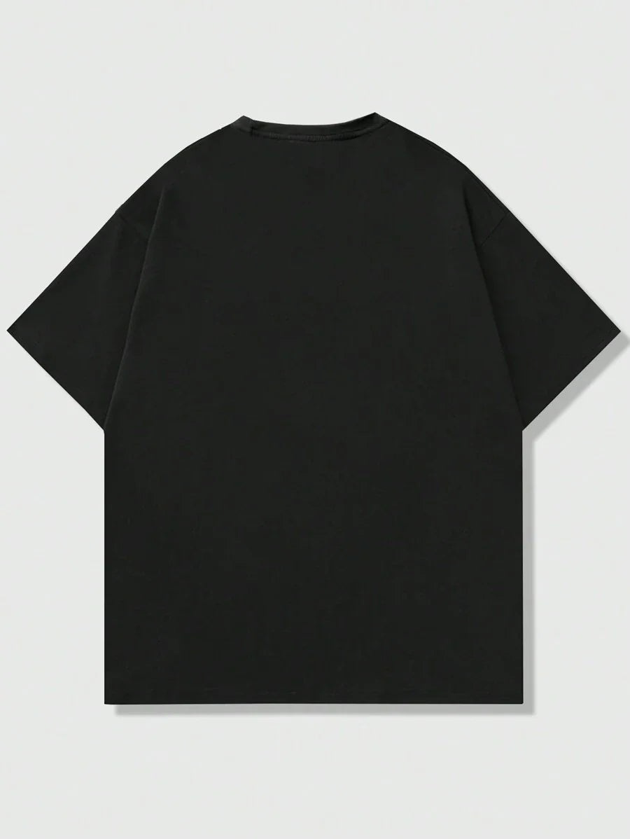 Skull & Slogan Print T-Shirt, School