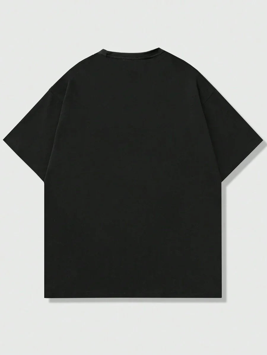 Skull & Slogan Print T-Shirt, School