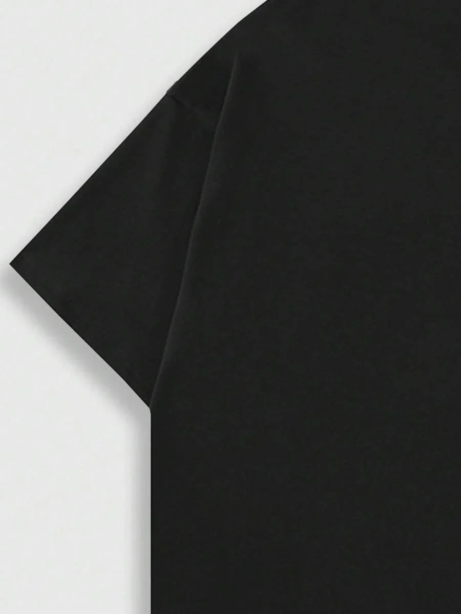 Skull & Slogan Print T-Shirt, School