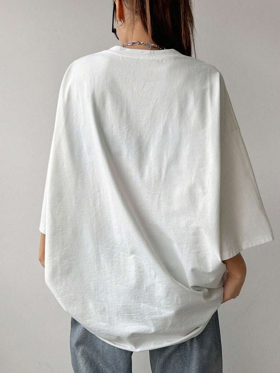 Oversized Short Sleeve Casual T-Shirt KEEP MOVING FORWARD, Unisex Y2k