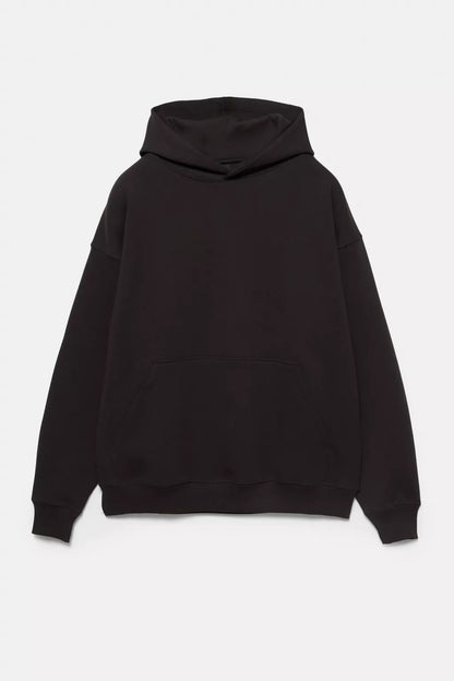 Heavy BLack Basic Hoodie
