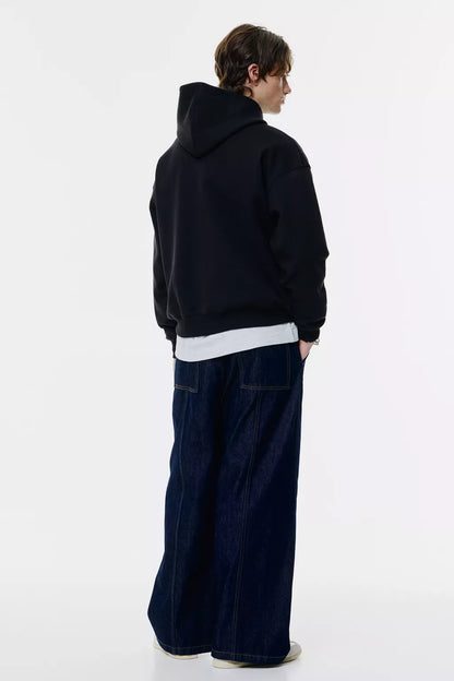 Heavy BLack Basic Hoodie