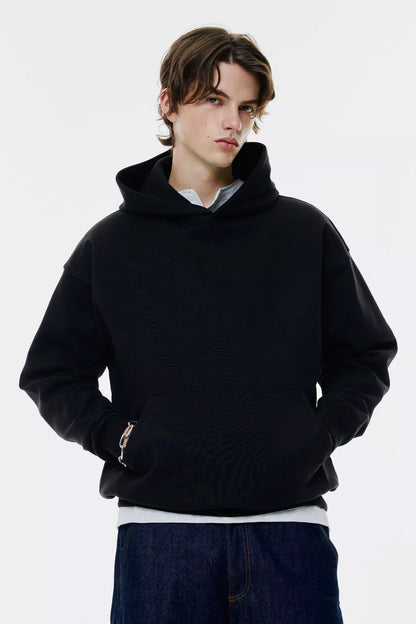 Heavy BLack Basic Hoodie