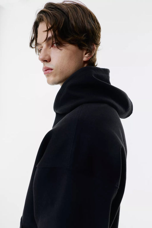 Heavy BLack Basic Hoodie