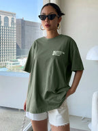 DAZY Letter Graphic Drop Shoulder Tee Oversized T-Shirt