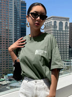DAZY Letter Graphic Drop Shoulder Tee Oversized T-Shirt