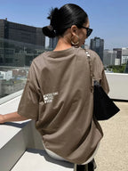 DAZY Letter Graphic Drop Shoulder Tee Oversized T-Shirt