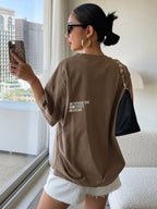 DAZY Letter Graphic Drop Shoulder Tee Oversized T-Shirt