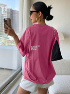 DAZY Letter Graphic Drop Shoulder Tee Oversized T-Shirt