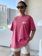 DAZY Letter Graphic Drop Shoulder Tee Oversized T-Shirt