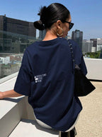 DAZY Letter Graphic Drop Shoulder Tee Oversized T-Shirt