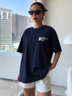 DAZY Letter Graphic Drop Shoulder Tee Oversized T-Shirt