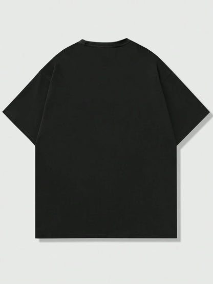 Skull & Slogan Print T-Shirt, School