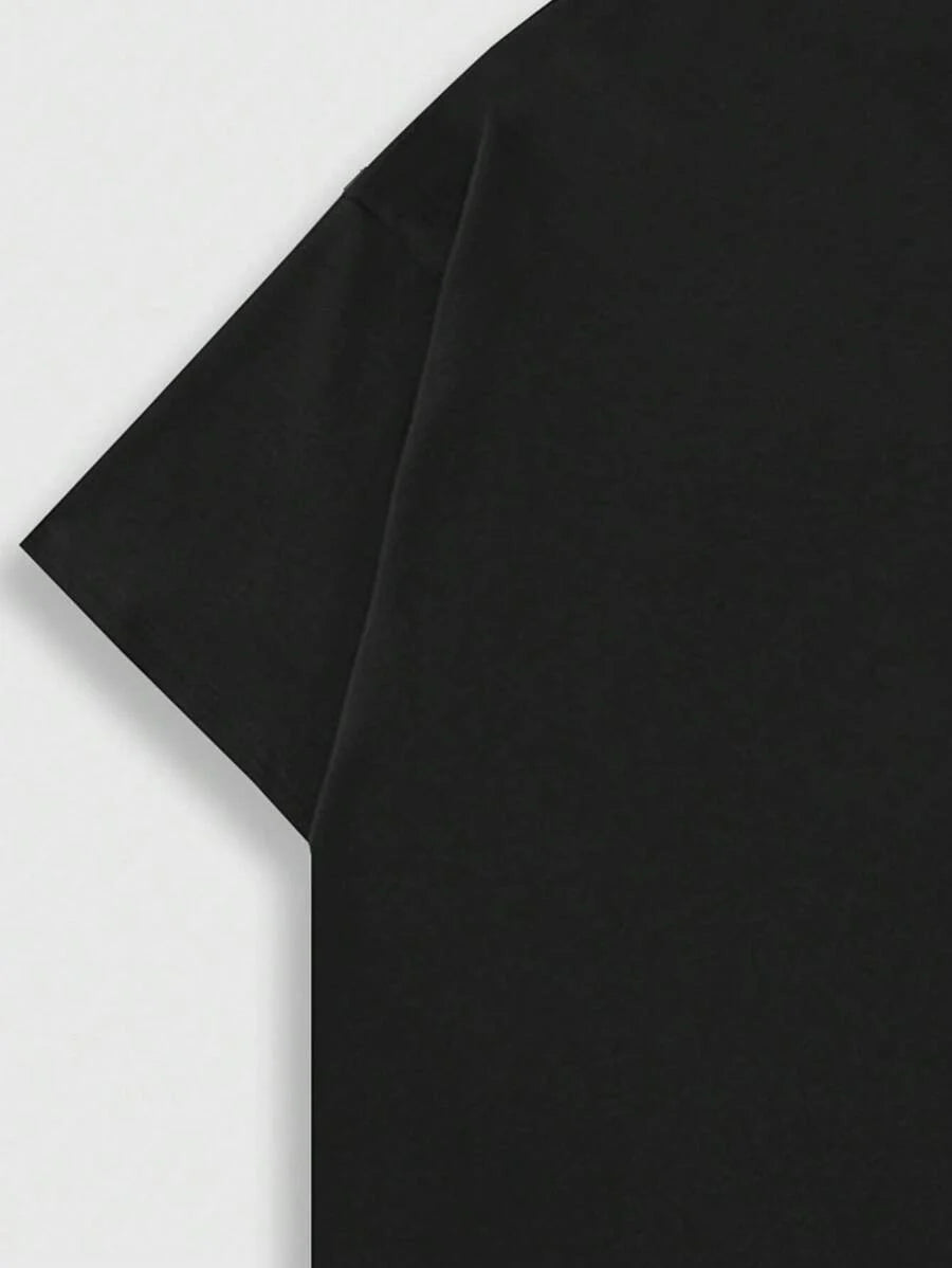Skull & Slogan Print T-Shirt, School