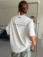 DAZY Women's Slogan Printed Drop Shoulder T-Shirt Adversity Is A Good Disciple No Gall No Glory Oversized T-Shirt School