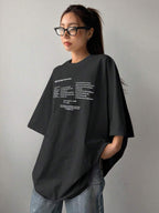 DAZY Women's Summer Loose Fit Round Neck Short Sleeve T-Shirt With Slogan Print KEEP MOVING FORWARD Oversized T-Shirt,Graphic Tees School