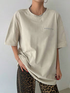 DAZY Women's Slogan Printed Drop Shoulder T-Shirt Adversity Is A Good Disciple No Gall No Glory Oversized T-Shirt School