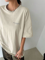 DAZY Women's Slogan Printed Drop Shoulder T-Shirt Adversity Is A Good Disciple No Gall No Glory Oversized T-Shirt School