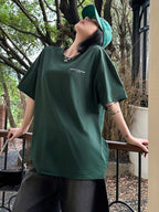 DAZY Women's Slogan Printed Drop Shoulder T-Shirt Adversity Is A Good Disciple No Gall No Glory Oversized T-Shirt School