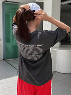 DAZY Slogan Graphic Drop Shoulder Tee Happiness Is A State Of Mind Oversized T-Shirt