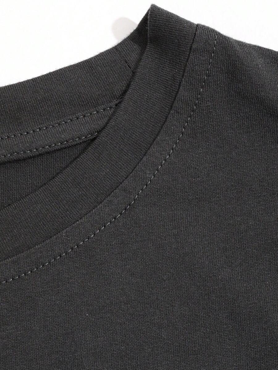DAZY Slogan Graphic Drop Shoulder Tee Happiness Is A State Of Mind Oversized T-Shirt