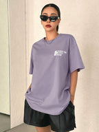 DAZY Letter Graphic Drop Shoulder Tee Oversized T-Shirt