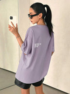 DAZY Letter Graphic Drop Shoulder Tee Oversized T-Shirt