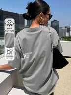 DAZY Letter Graphic Drop Shoulder Tee Oversized T-Shirt