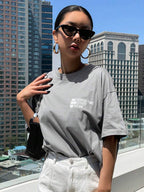 DAZY Letter Graphic Drop Shoulder Tee Oversized T-Shirt