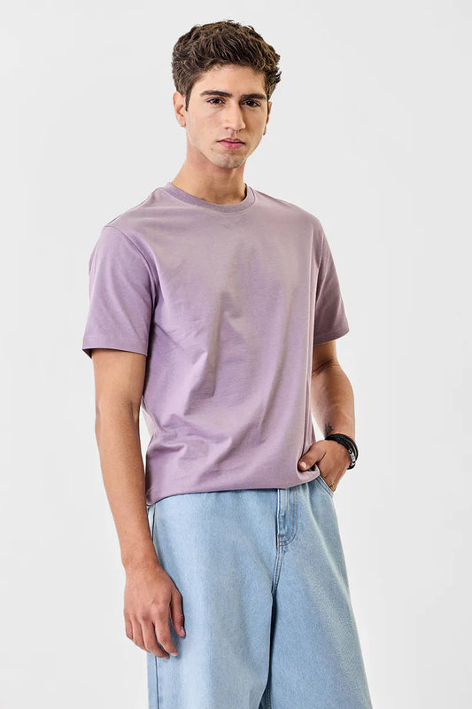 100% Cotton Crew Neck Core Lab T-Shirt Lavender