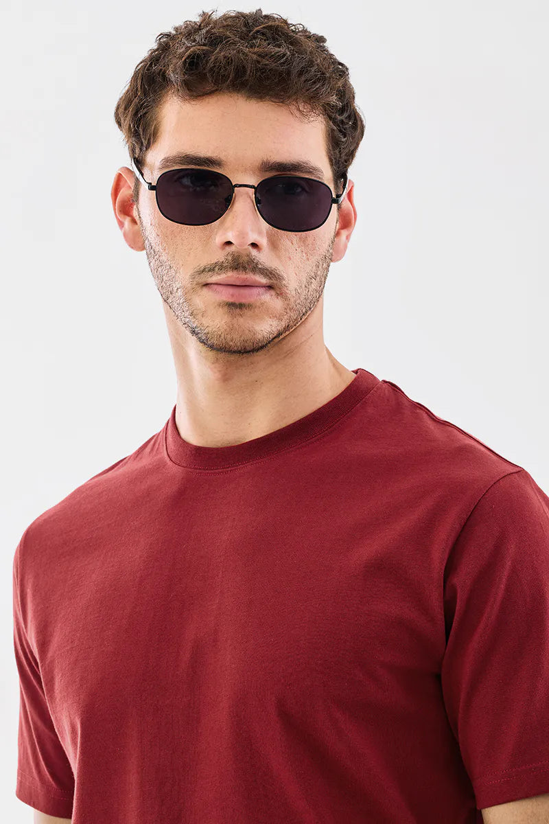100% Cotton Crew Neck Core Lab T-Shirt Maroon