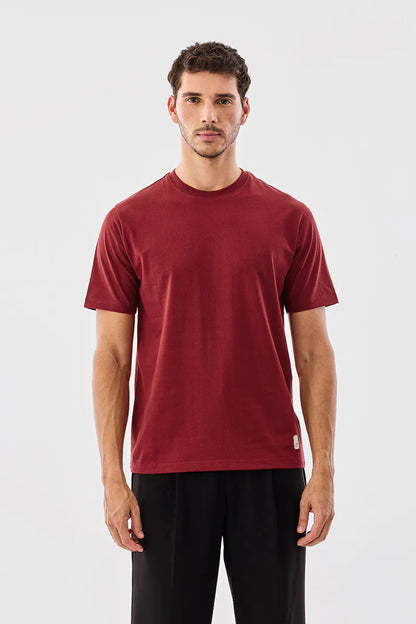 100% Cotton Crew Neck Core Lab T-Shirt Maroon