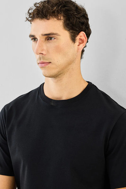 100% Cotton Crew Neck Core Lab T-Shirt Black