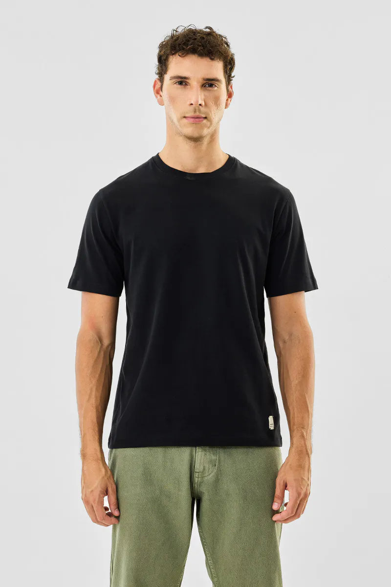 100% Cotton Crew Neck Core Lab T-Shirt Black