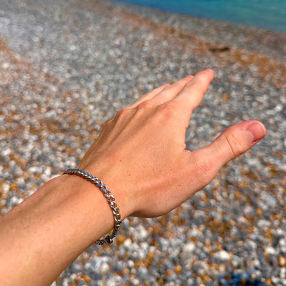 925 Silver Cuban Bracelet Mens, Cuban Link 5mm