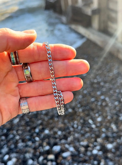 925 Silver Cuban Bracelet Mens, Cuban Link 5mm