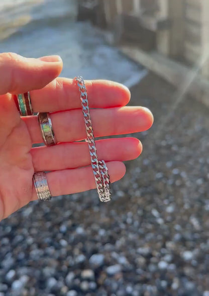 925 Silver Cuban Bracelet Mens, Cuban Link 5mm